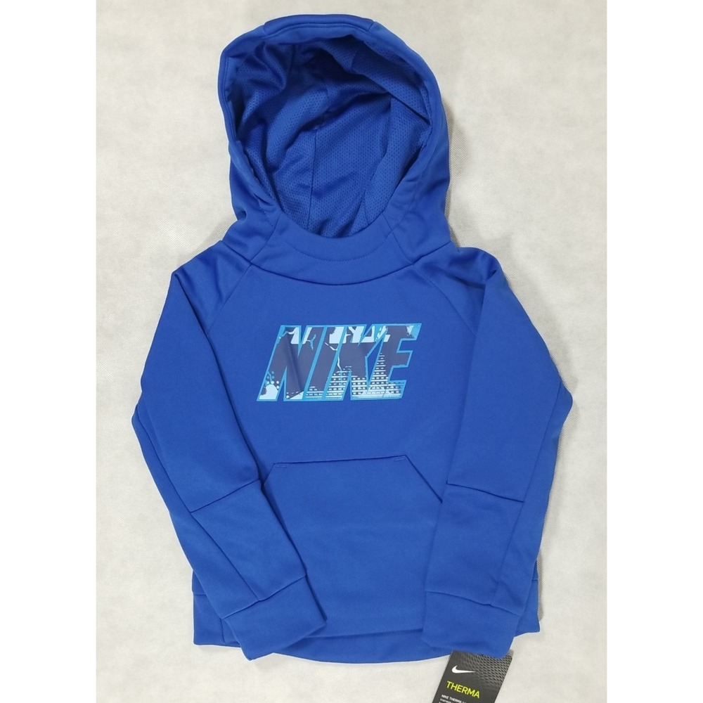 NEW Nike Boys Size 2T Hoodie DriFit Pullover Hooded‎ Sweatshirt Blue Logo NWT